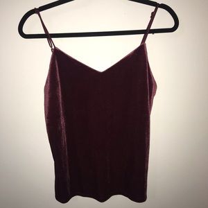 a new day maroon velvet tank top